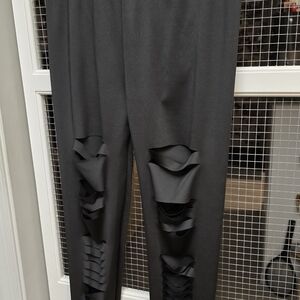 Stylish Black Ripped womens leggings